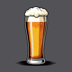 fresh beer glass cartoon vector image 