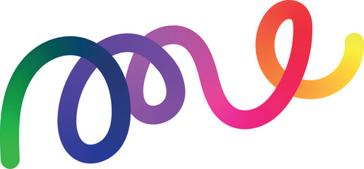 Obraz premium Vibrant rainbow spiral swirl with gradient colors on a white background