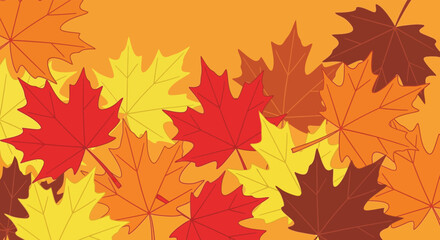 Vibrant autumn maple leaves in a rich tapestry of fall colors