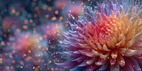 Colorful firework with bokeh background. New Year celebration, Abstract holiday background