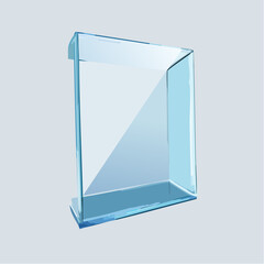 Transparent geometric form against a neutral background with copy space available