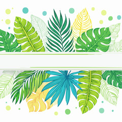 Tropical leaves arrangement with copy space for decorative design elements