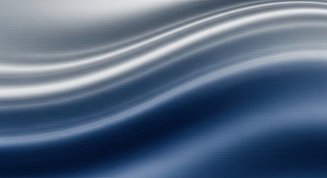 Elegant Blue and Silver Metallic Wave Abstract Background for Modern Design