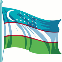 Uzbekistan flag illustration vector graphic of national symbol