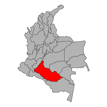 Caqueta of Colombia map shape, travel web flat concept icon vector illustration .