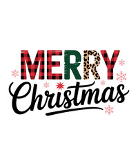 Leopard Print Merry Christmas Doodles