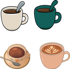 The unique glass coffee cup for coffe break