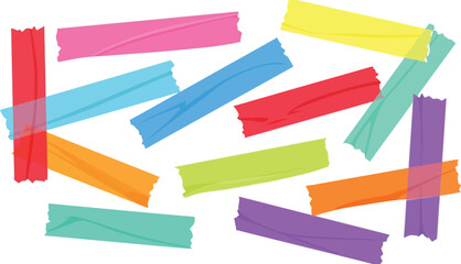 Colorful paper clips scattered