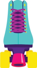 Retro roller skate teal pink fun summer activity