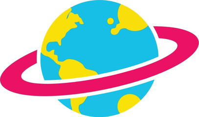 Planet earth ring icon