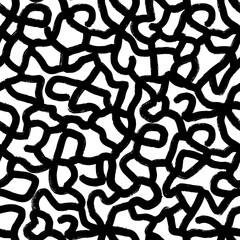 Bold abstract black brushstrokes create a dynamic modern pattern perfect for graphic design and contemporary decor projects