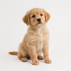 Obraz premium golden retriever puppy on white background