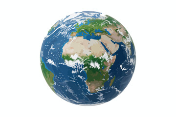 Fototapeta premium Planet Earth illustration with visible continents oceans and cloud cover