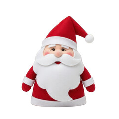 Festive santa claus decoration on transparent background