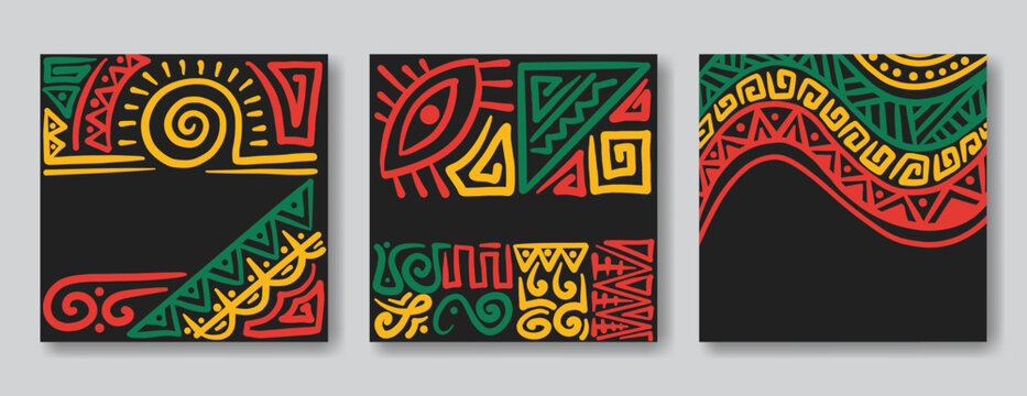 African Tribal Ethnic Pattern Vector Aztec and Polynesian Geometric Textile Design with Bohemian Decorative Style