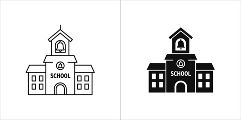 School building icon in vector format for you