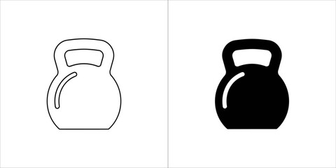Kettlebell in black and white illustration