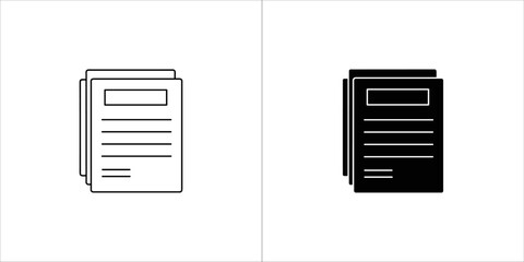 Stack of document icons and paper icons