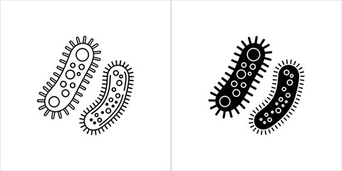 Bacteria icon, germ symbol, microbe sign