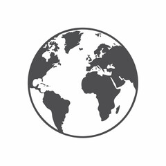 Fototapeta premium World globe illustration simple icon of earth for global concepts