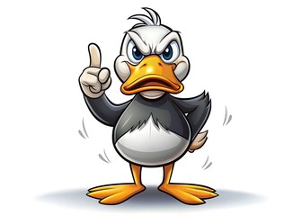 Angry Cartoon Duck Pointing