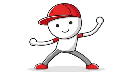 Cartoon Character with Red Cap