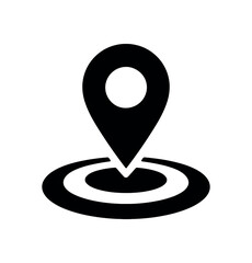 position flat black solid vector illustration isolated on white background