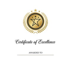 Fototapeta premium Prestigious award design presenting a star emblem surrounded by a laurel wreath symbol