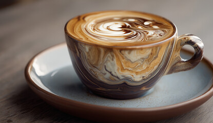 National Cappuccino Day warm gradient with coffee cup