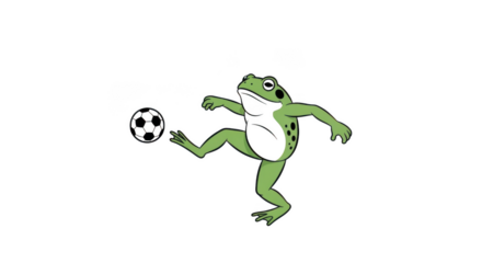 Glow in the dark frog leaping against a black background