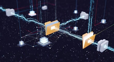 Digital network of data folders and connections