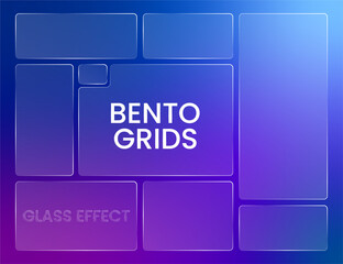 Modern Bento Grid Glass Effect Abstract Design