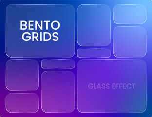 Contemporary Bento Layout with Frosted Glass Aesthetic