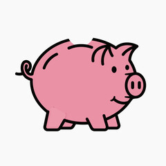 Obraz premium Pink Piggybank Illustration Representing Money Saving and Personal Finance Goals