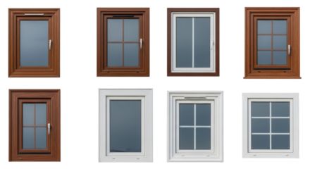 Explore different styles of replacement windows and frames now on transparent background