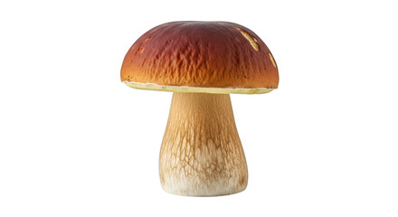 Isolated porcini mushroom edible fungi gourmet food ingredient on transparent background