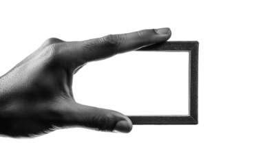 Artistic concept of a photographer forming a frame with hands to plan camera angle and perspective isolated on white background PNG