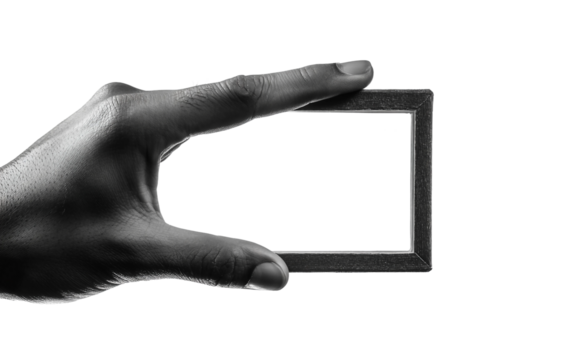 Artistic concept of a photographer forming a frame with hands to plan camera angle and perspective isolated on white background PNG