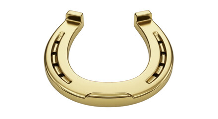 Find your luck with a golden horseshoe for good fortune charm on transparent background