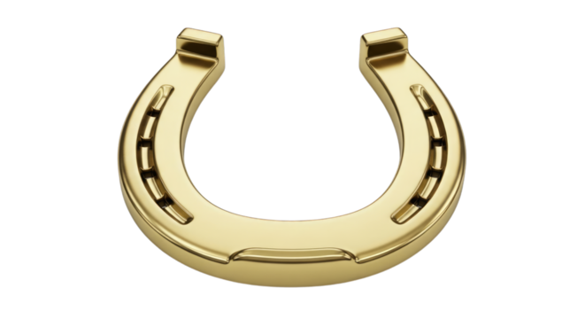 Find your luck with a golden horseshoe for good fortune charm on transparent background - Powered by Adobe