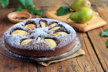 Herbstlicher Schoko-Birnen-Kuchen
