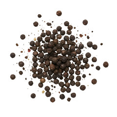 Obraz premium Pile of Whole Black Peppercorns on white background