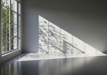 Abstract play of light and shadows in a modern room near window
