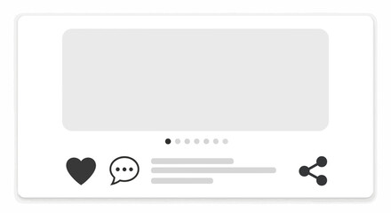 Simple Minimalist Social Media Post Template With Heart Comment Share Icons