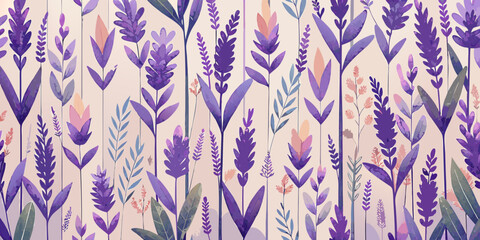 Abstract seamless pattern design with vintage floral ornament and geometric texture for vector wallpaper or fabric decoration