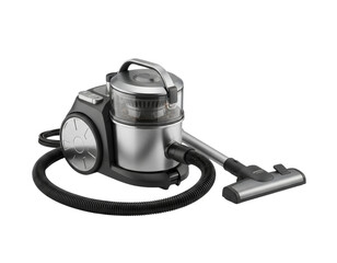 Canister Vacuum Cleaner with Hose &mdash; Household Cleaning Tool Isolated PNG.