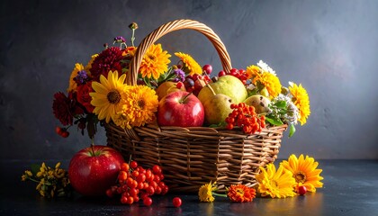 Autumn Harvest Basket - A Celebration of Seasonal Abundance.