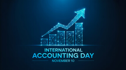 Digital financial growth chart on international accounting day