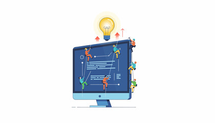 Team Climbing Digital Data Screen to Achieve Innovation: Concept of Software Development, IT Goals, and Collaborative Success.