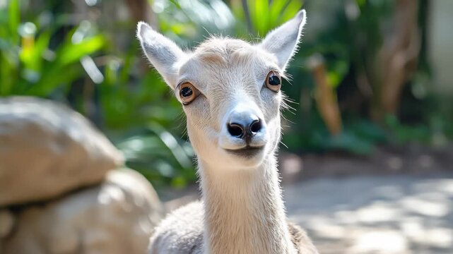 Close Up of Young Goral Face